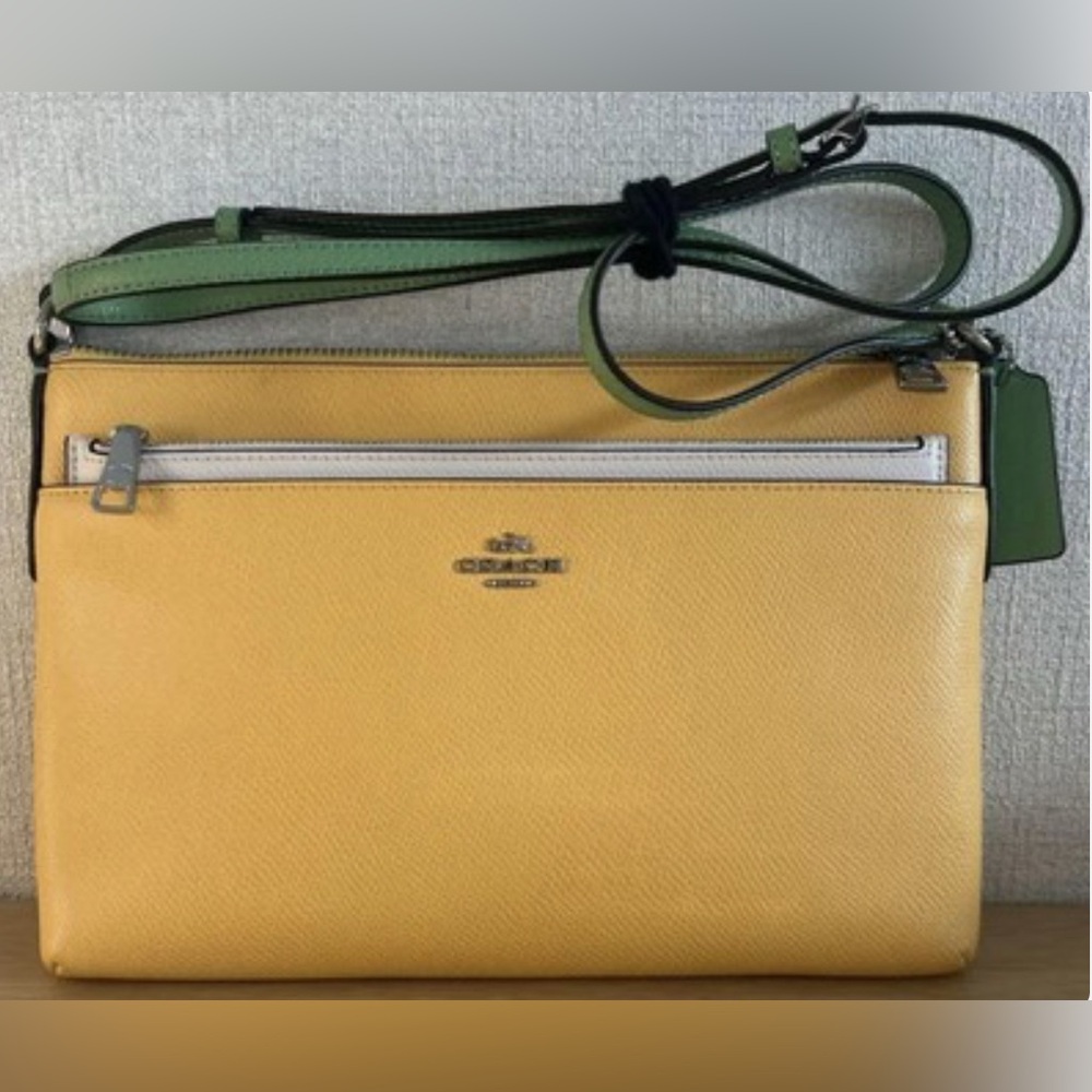 Coach Vibrant Yellow and Green Crossbody Bag - Picture 2 of 5